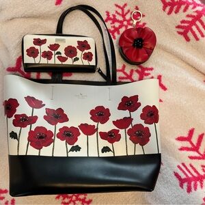 Kate Spade ♠️ Poppy Tote Bag Wallet and matching coin purse